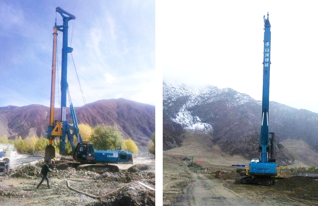 壹定发智能二十台旋挖钻机高原施工放异彩