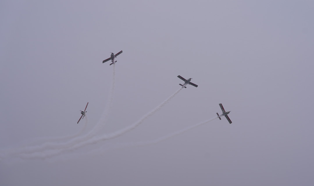 壹定发四机航行编队惊艳尧城（太原）国际通用航空航行大会